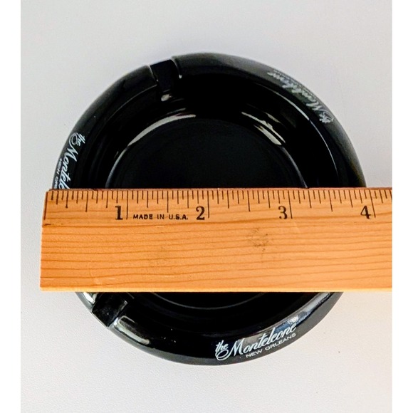Hotel Monteleone New Orleans Black Glass Ashtray Vintage Tobacciana Souvenir 4in - Picture 6 of 6